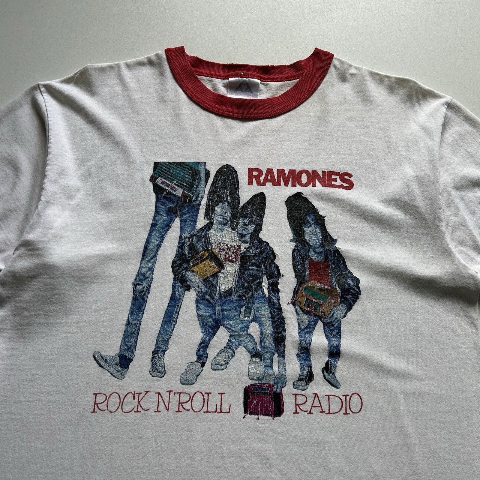 Band Tees × Vintage Vintage Ramones Rock N Roll Radio Ringer T-Shirt Large Y2K Size US L / EU 52-54 / 3 - 2 Thumbnail