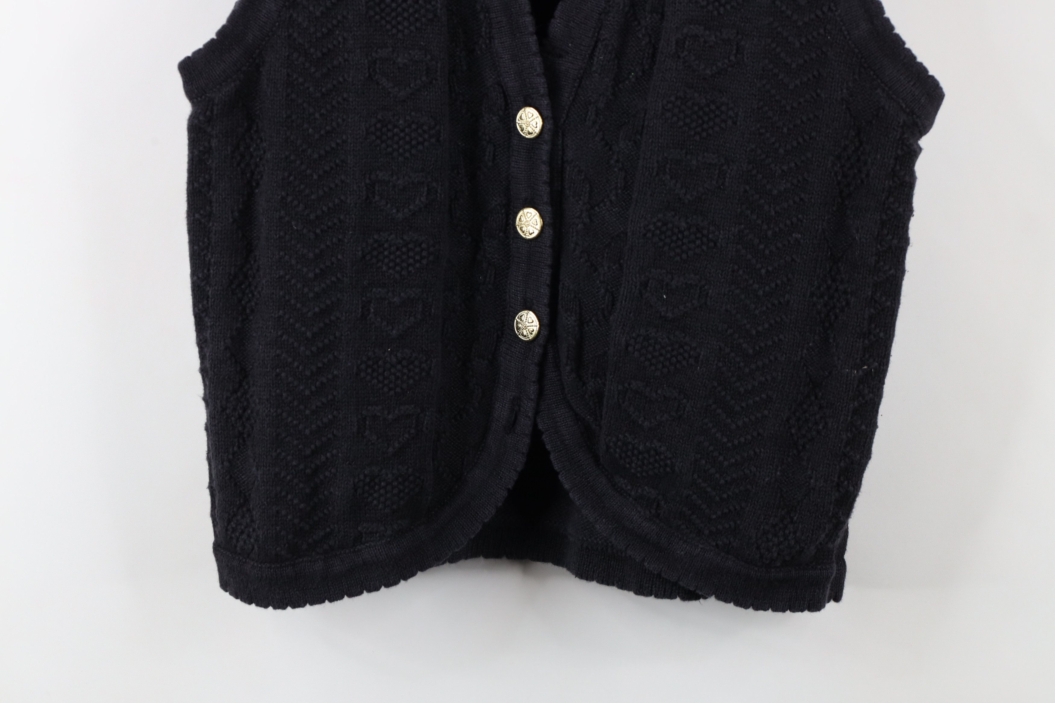 Vintage Vintage 90s Streetwear Flower Knit Cardigan Sweater Vest Size L / US 10 / IT 46 - 3 Thumbnail