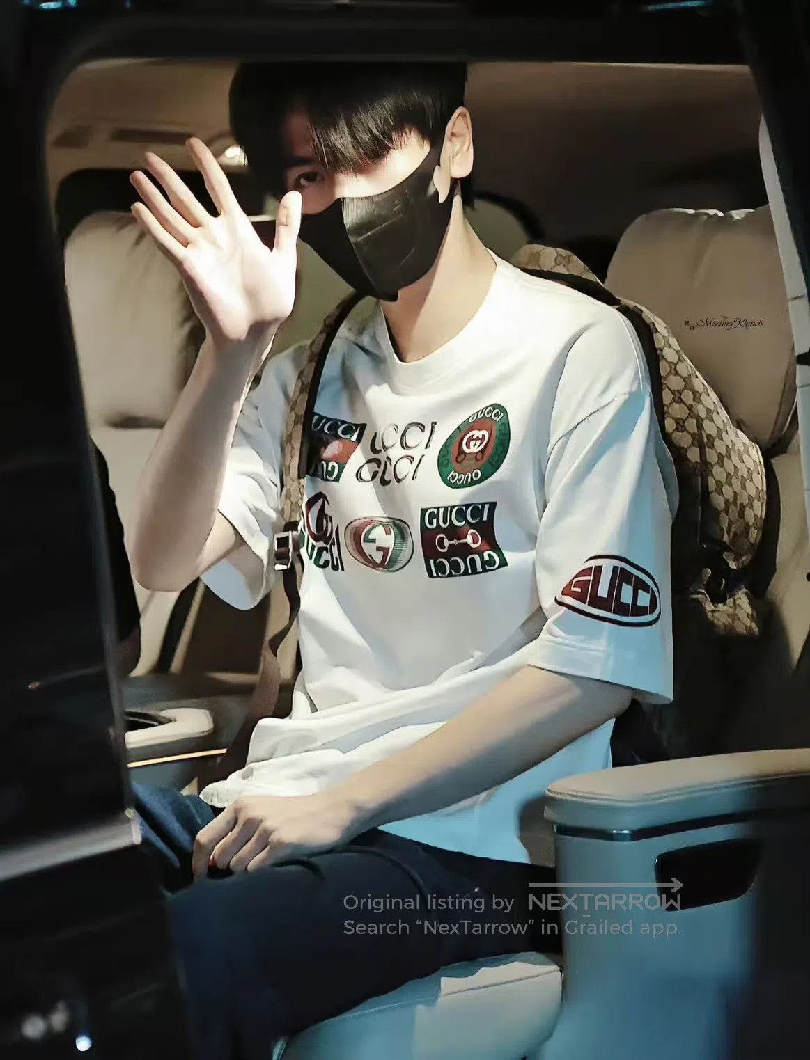 Gucci Guicci Red Label: 6 logos on the chest front Short-sleeved Size US XS / EU 42 / 0 - 3 Thumbnail