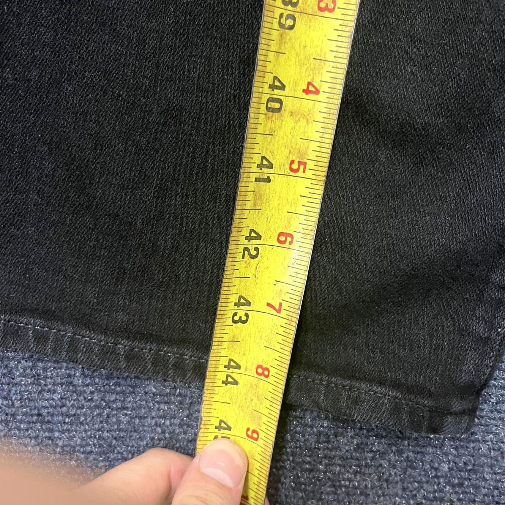 Denime AG Adriano Goldschmied The Graduate Tailored Leg Jeans Mens 34 Black Denim Slim Stretch Pockets Zip Fly 5-Pocket Size US 30 / EU 46 - 6 Thumbnail