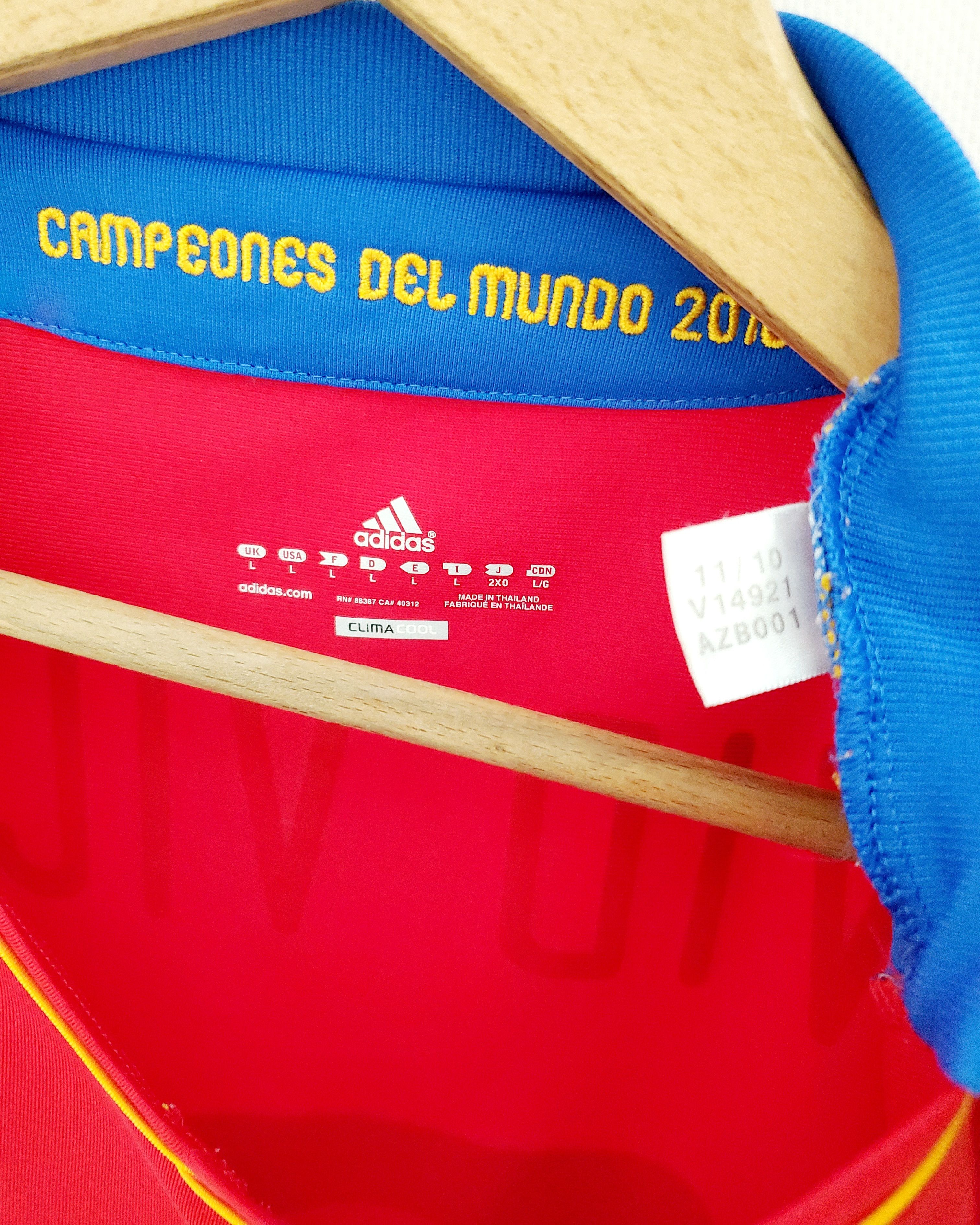 2010-11 Spain adidas Home Shirt David Villa #7 jersey L