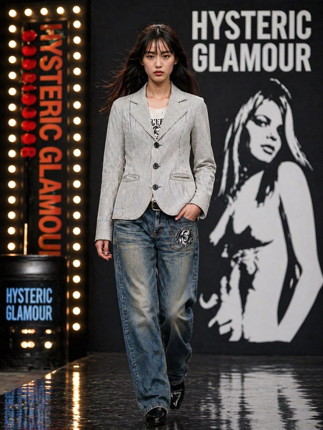 Hysteric Glamour Vintage 90's Hysteric Glamour Hickory Stripe Denim Jacket Size XS / US 0-2 / IT 36-38 - 1 Thumbnail
