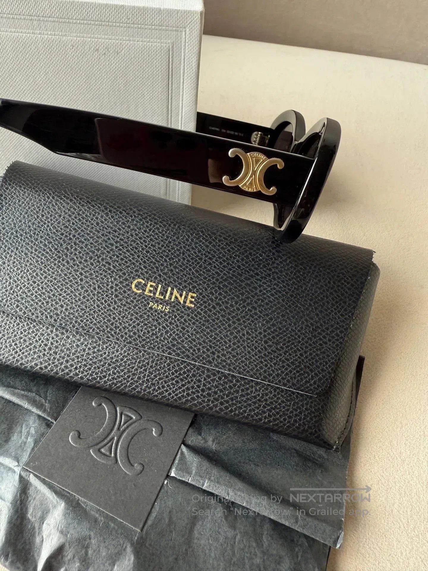 Celine Celine Triomphe Logo Oval Cat-Eye Sunglasses. Size ONE SIZE - 7 Thumbnail