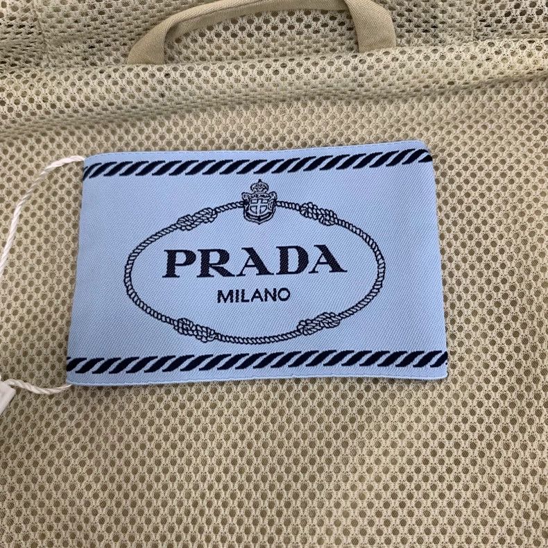 Prada Prada 23 brown logo letter embroidery cotton hooded drawstr Size US XXS / EU 40 - 5 Thumbnail