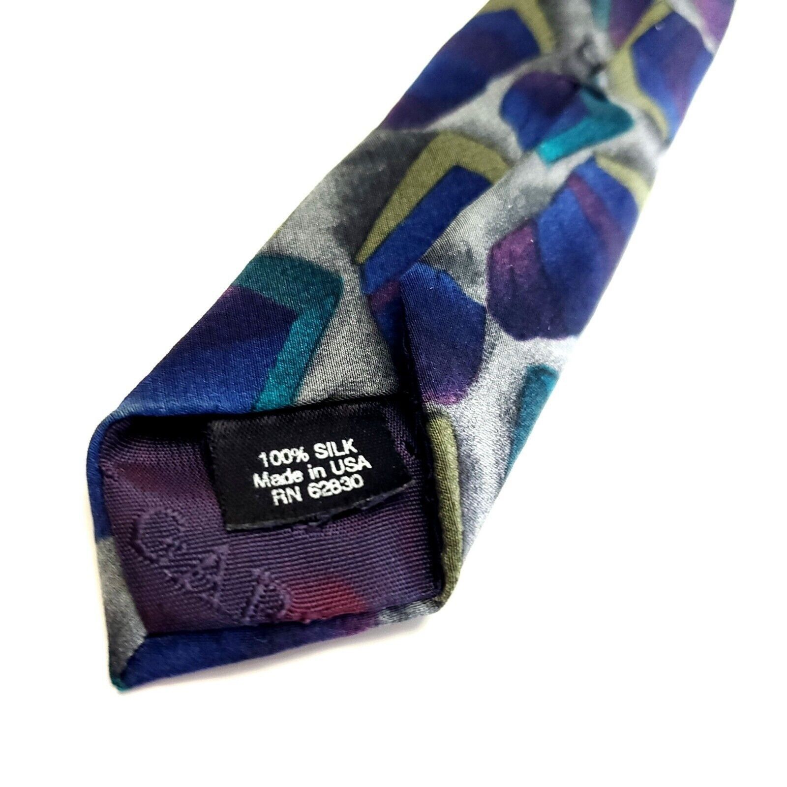 Grateful Dead J. Garcia Blue Gray Silk Tie Woven Geometric Size ONE SIZE - 5 Thumbnail