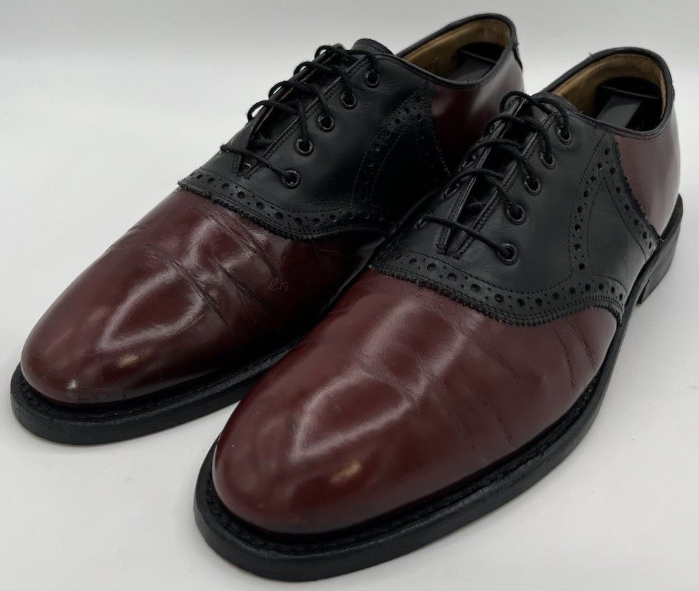 Johnston & Murphy Johnston & Murphy Aristocraft Two-Tone Oxblood Black 10B Size US 10 / EU 43 - 1 Thumbnail