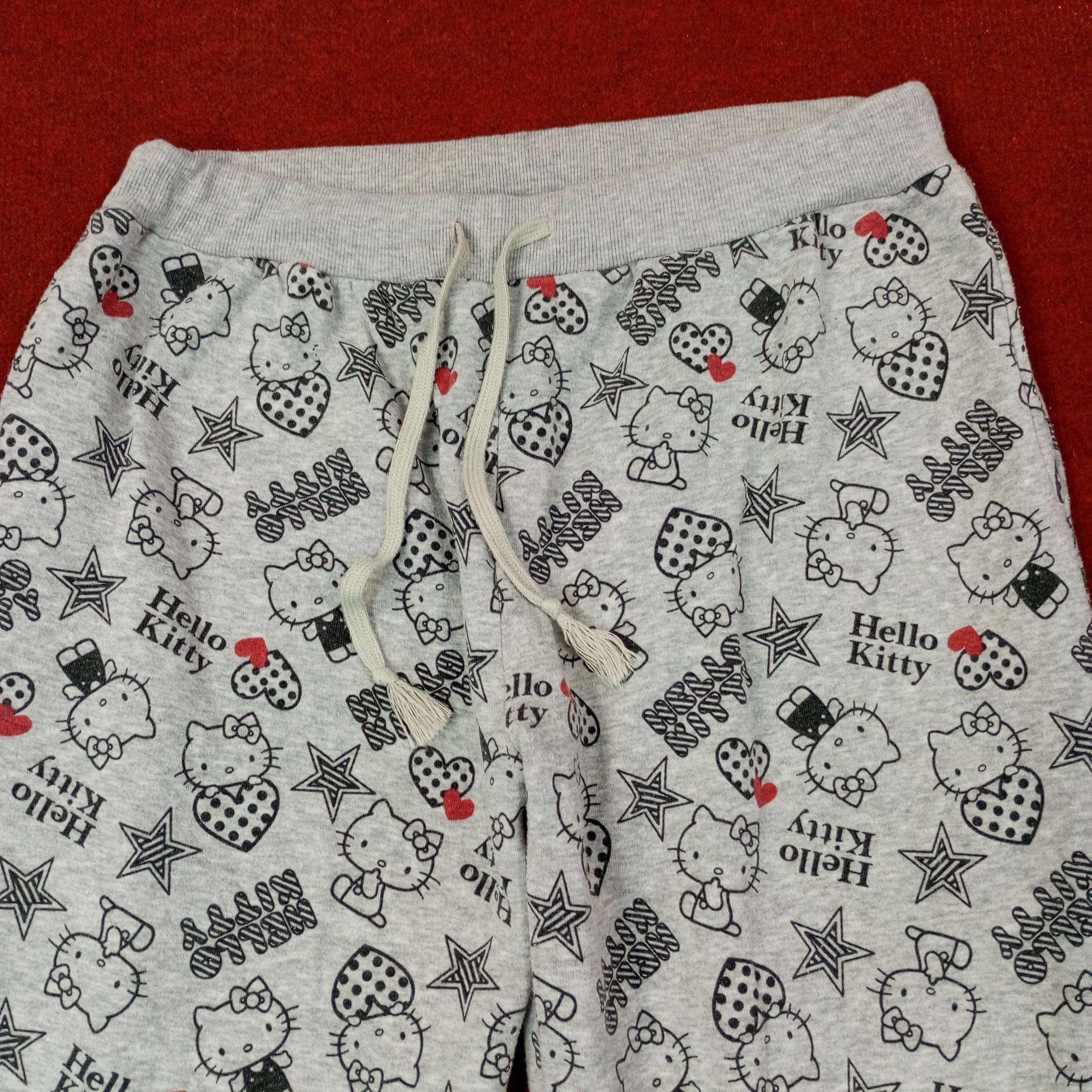 Vintage Hello Kitty Cartoon Fullprint Design Joggers Pants c244n2 Size 30" / US 8 / IT 44 - 2 Thumbnail