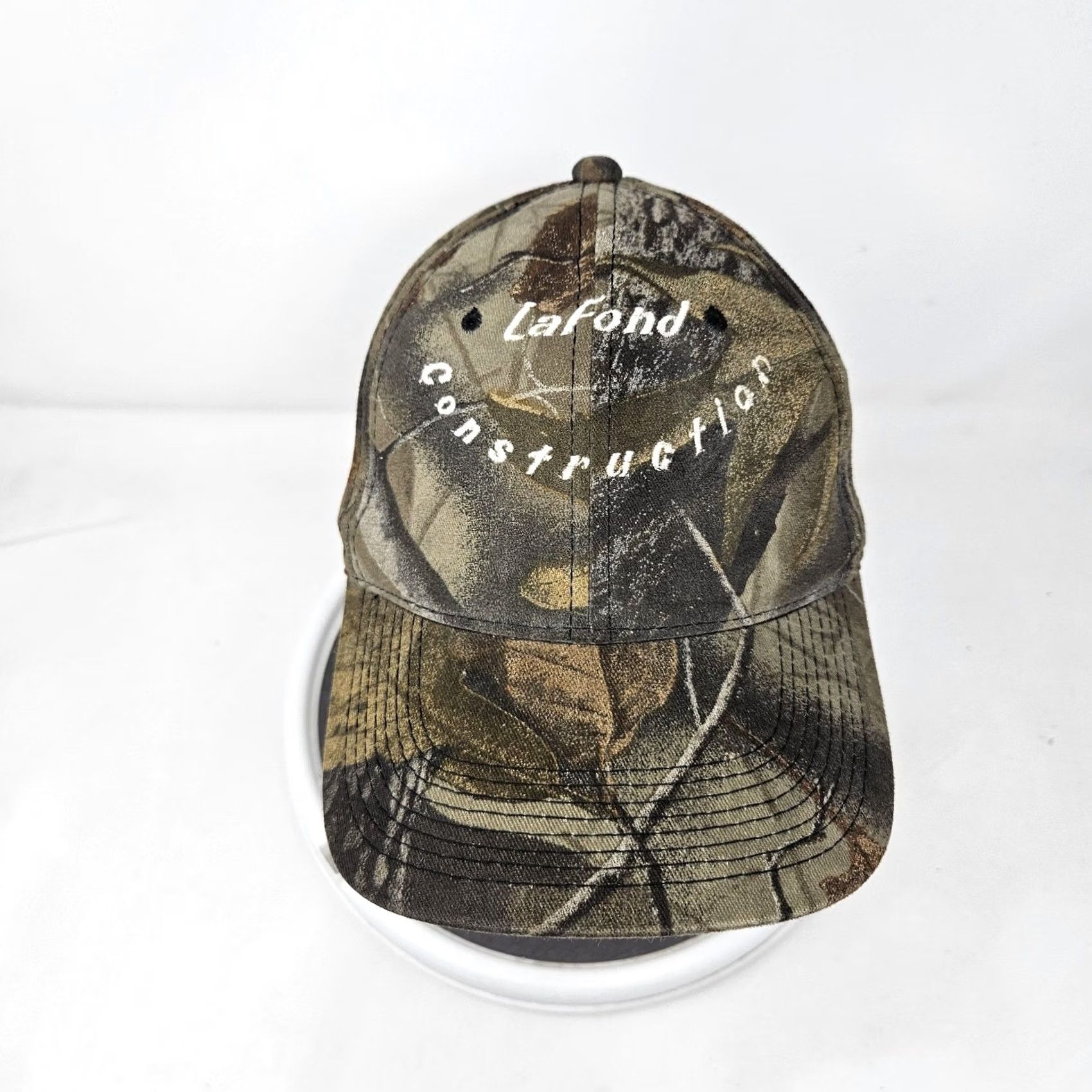 Vintage LaFond Construction Hat Cap Snap Back One Size Camouflage Advertising Embroidered Mens Size ONE SIZE - 2 Thumbnail