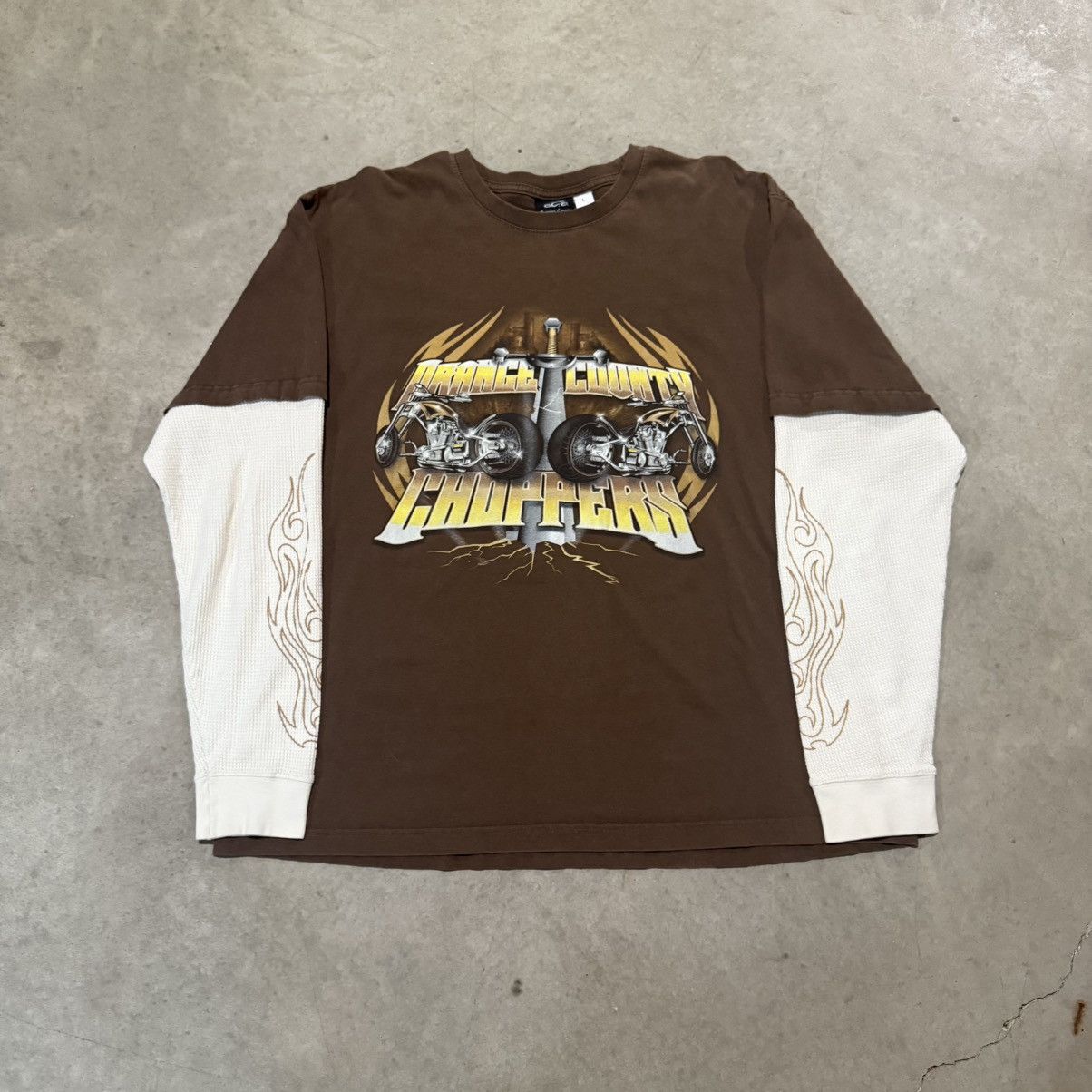 West Coast Choppers Vintage Orange County Choppers Thermal Lined Shirt Size US L / EU 52-54 / 3 - 5 Thumbnail