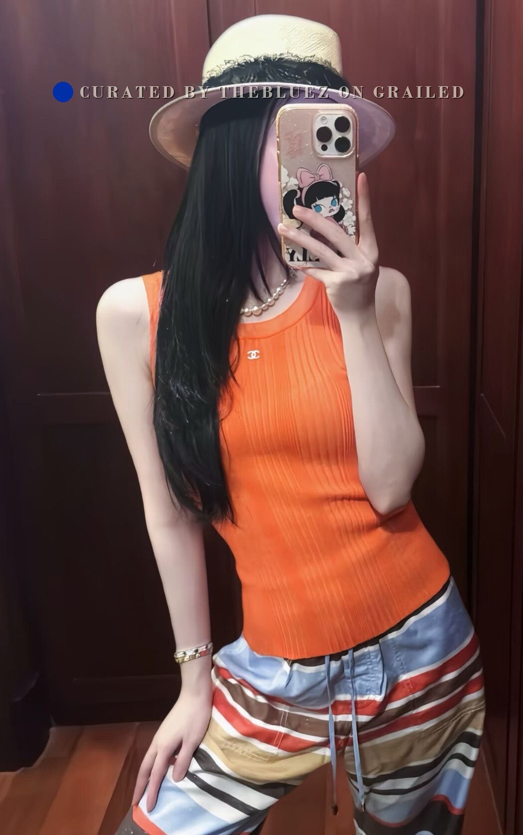 Chanel Chanel 26M Beach Orange Double C Knit Camisole Size S / US 4 / IT 40 - 1 Thumbnail
