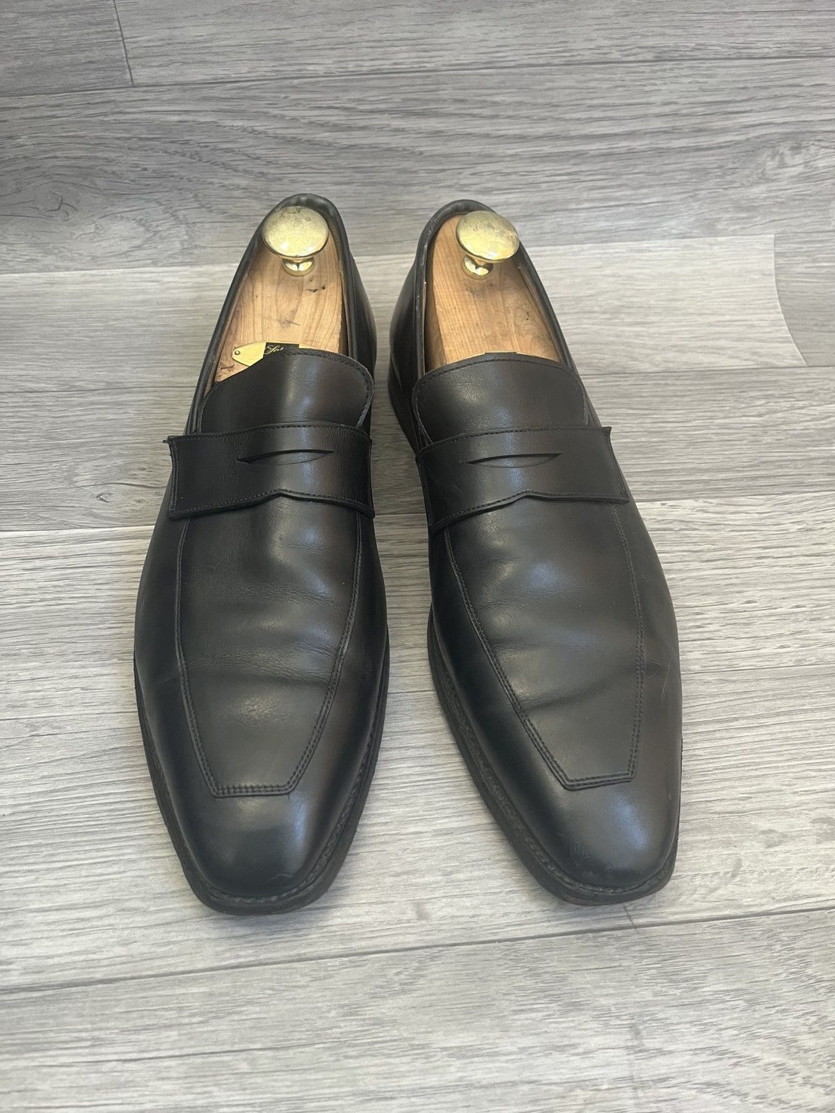 Crockett & Jones Crockett and jones Merton black leatherp enny loafer Size US 11 / EU 44 - 1 Thumbnail