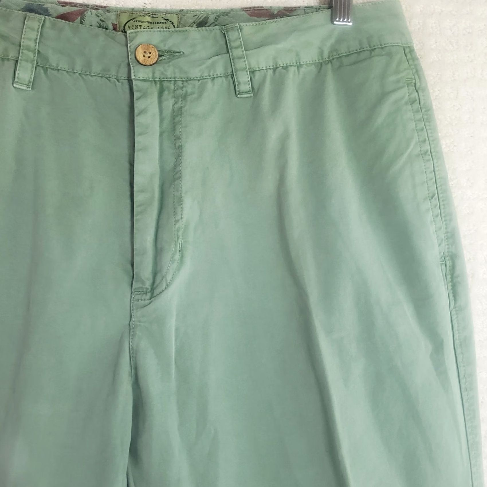 Vintage VINTAGE 1946 Chinos Straight Leg Flat Front Pants 36x30 Green Cotton Charleston Size US 36 / EU 52 - 5 Thumbnail