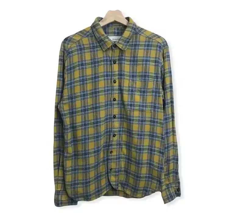 image of Sunny Clouds Plaid Tartan Flannel Shirt, Men's (Size Medium)