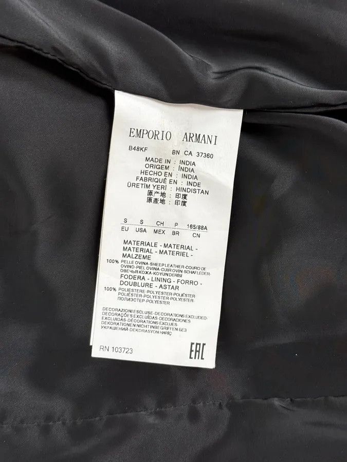 Emporio Armani 2000s Emporio Armani Black Leather Hooded Jacket Size US M / EU 48-50 / 2 - 10 Thumbnail