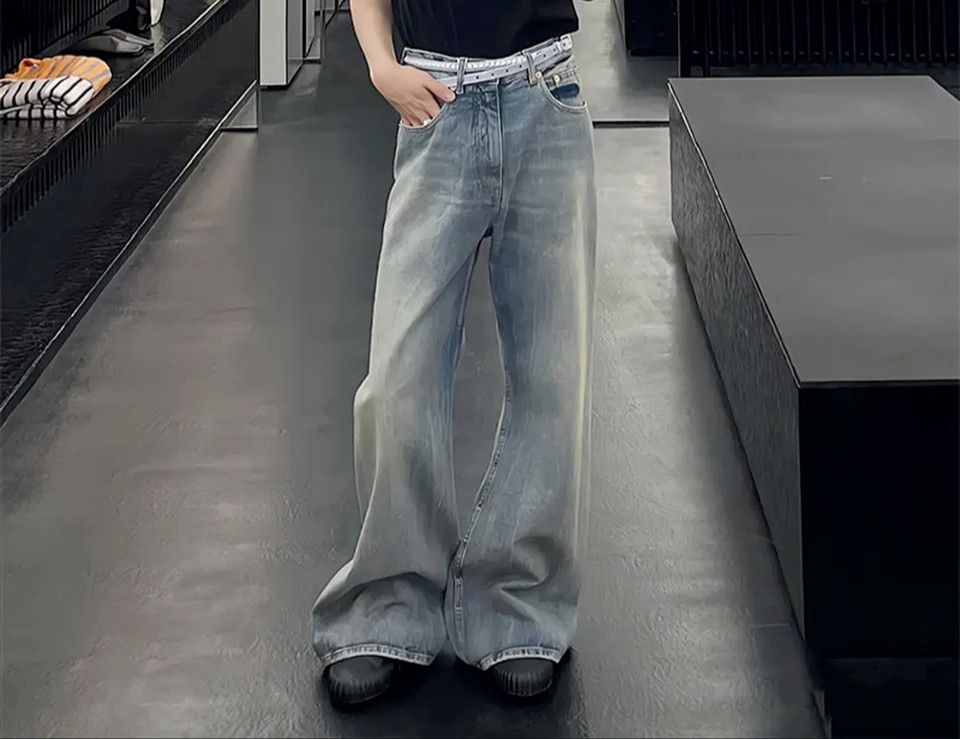 Japanese Brand × Vintage Washed Faded Blue Baggy jeans Size US 34 / EU 50 - 1 Thumbnail