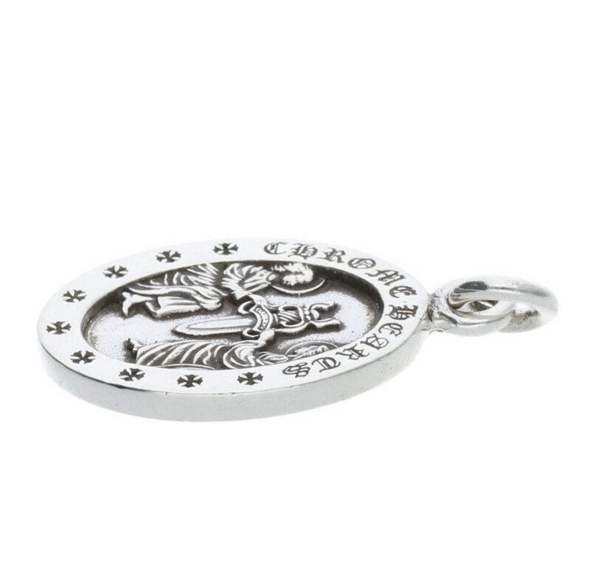 Chrome Hearts Chrome Hearts Angel Medal Oval Silver Necklace Size ONE SIZE - 4 Thumbnail