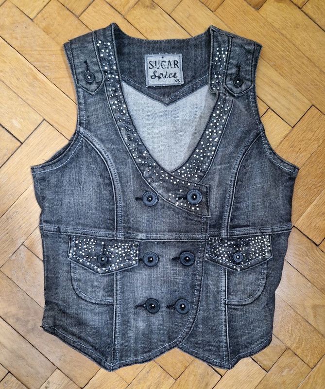 Miss Sixty × Vintage vintage denim vest crystals y2k juicy ed hardy Size XS / US 0-2 / IT 36-38 - 1 Thumbnail