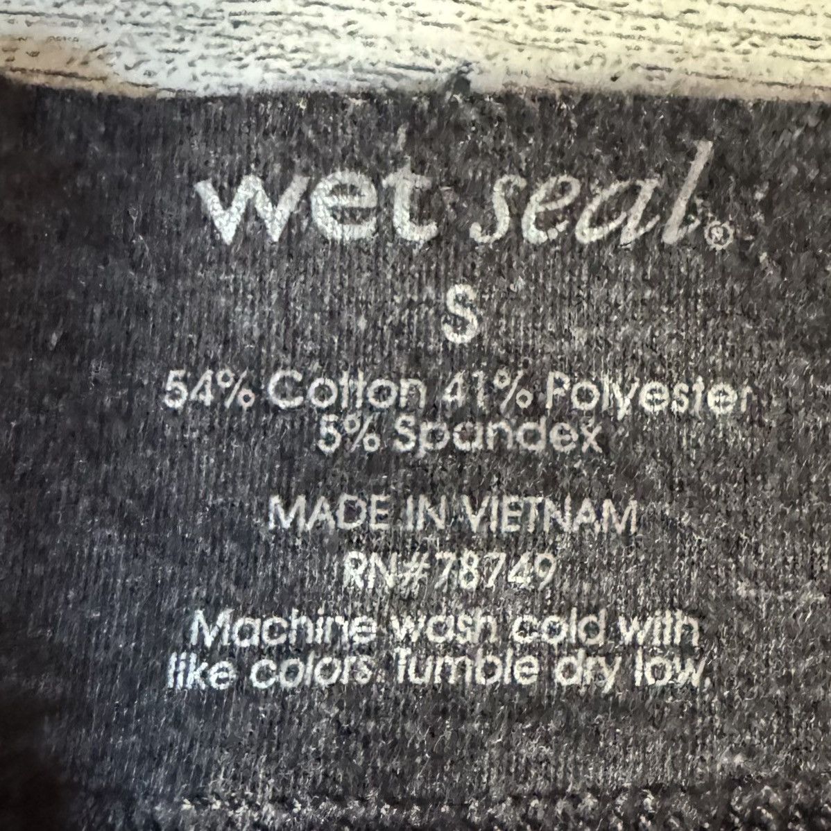 Vintage Retro, Wet Seal, Dark Heather Gray, Low Rise, Solid Leggings Size 27" / US 4 / IT 40 - 6 Thumbnail