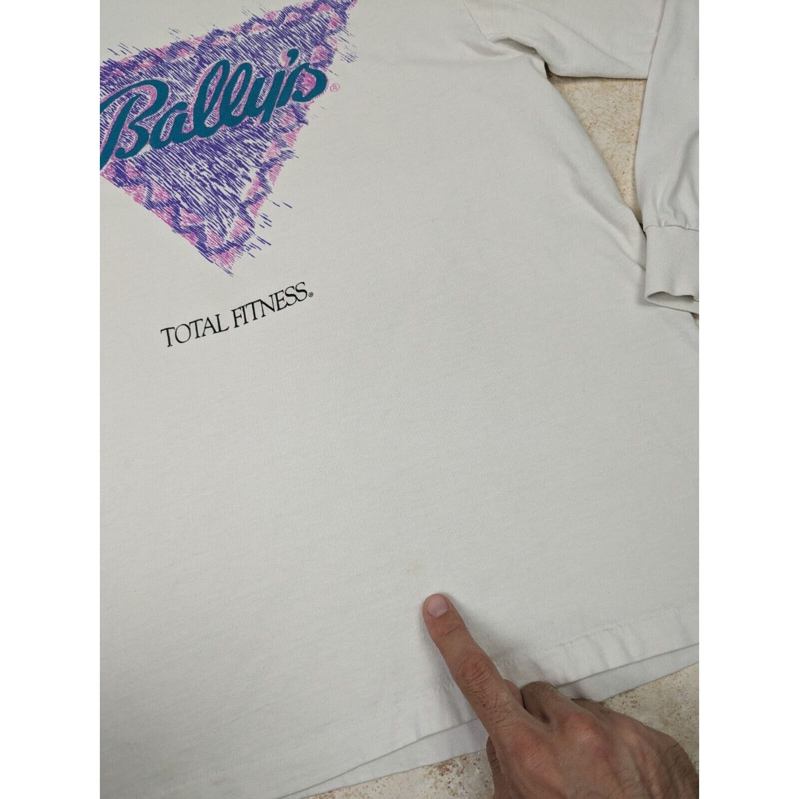 Hanes Vtg 90s Bally Total Fitness Shirt L Single Stitch Gym Ballys Size US L / EU 52-54 / 3 - 4 Thumbnail