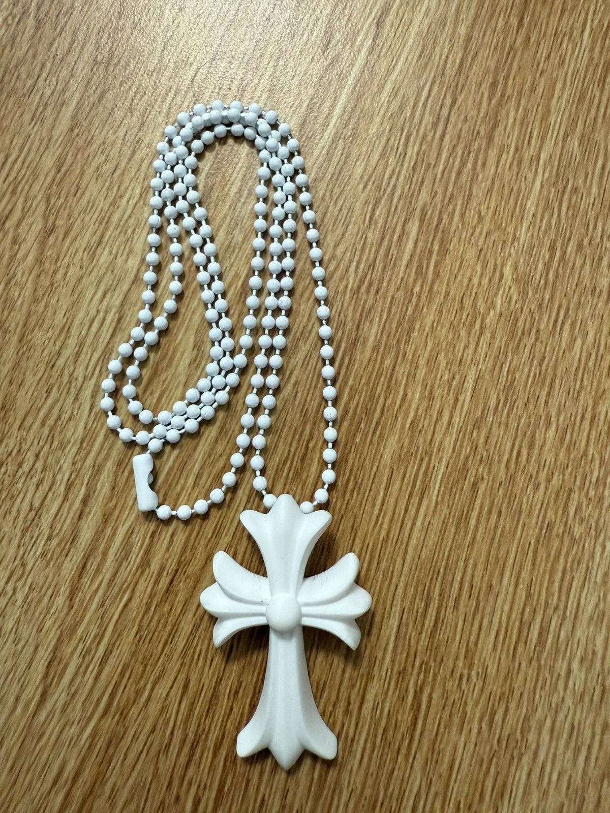 Chrome Hearts Chrome Hearts White silicone cross necklace | Grailed