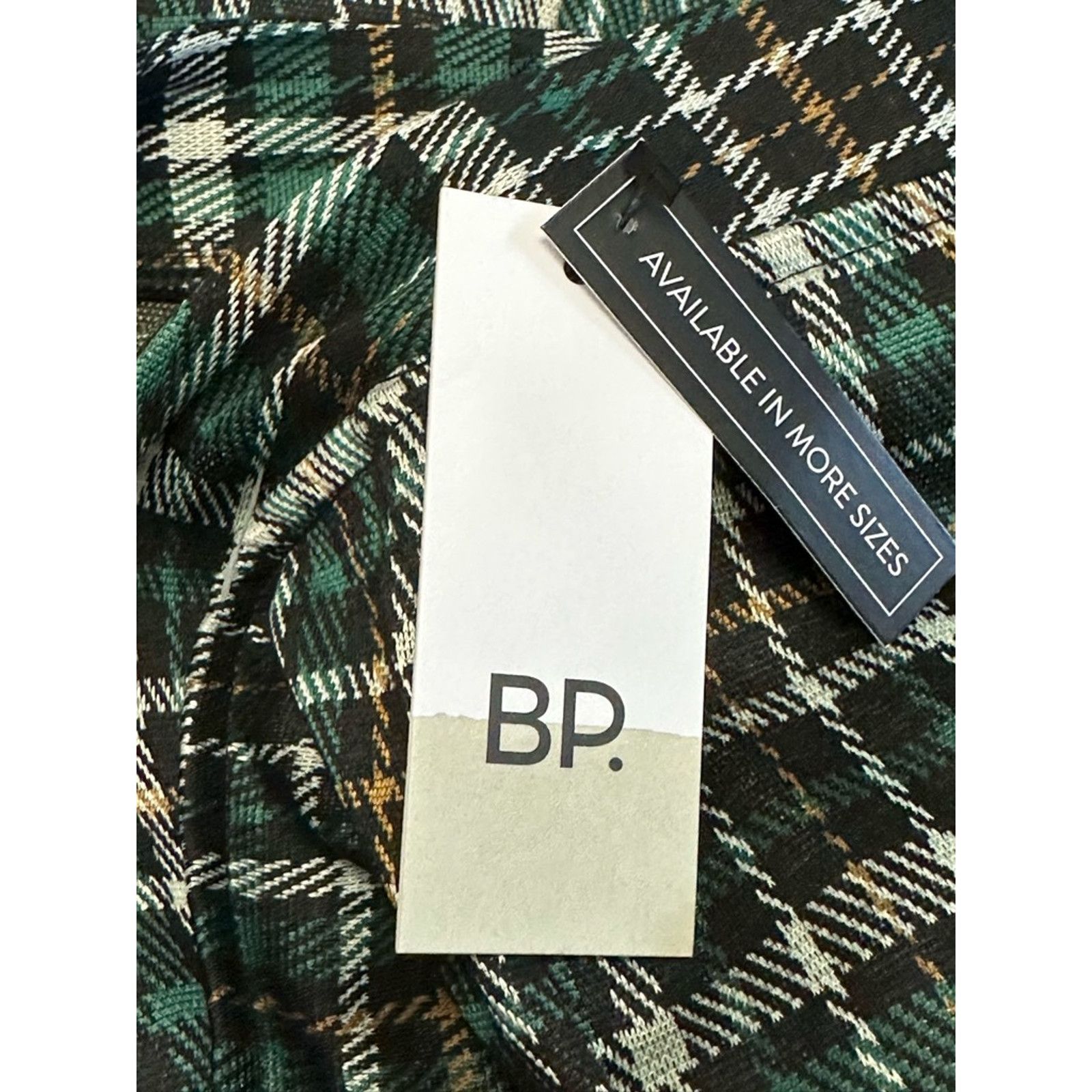 BP. BP Flare Pants Plaid High-Rise Waist Soft Green W XS NWT Size 26" / US 2 / IT 38 - 7 Thumbnail