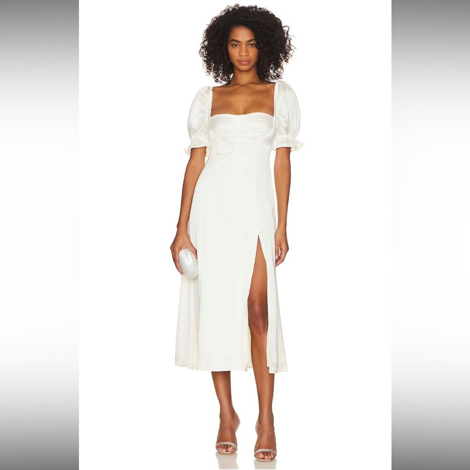 🎉LAST PIECE 🎉WE WORE WHAT Poplin Puff Sleeve Midi Dress