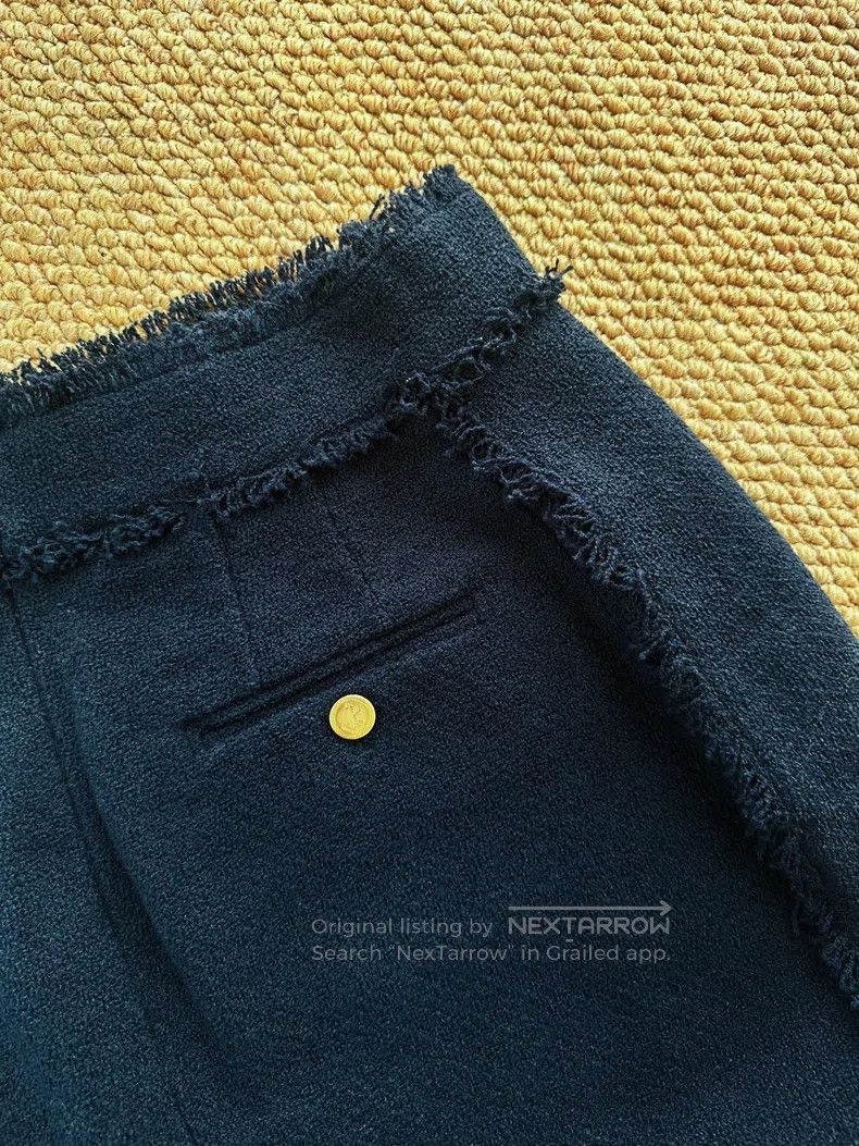 Thom Browne Thom Browne Navy Blue Classic Logo Fringed Short Dress Size 27" / US 4 / IT 40 - 5 Thumbnail