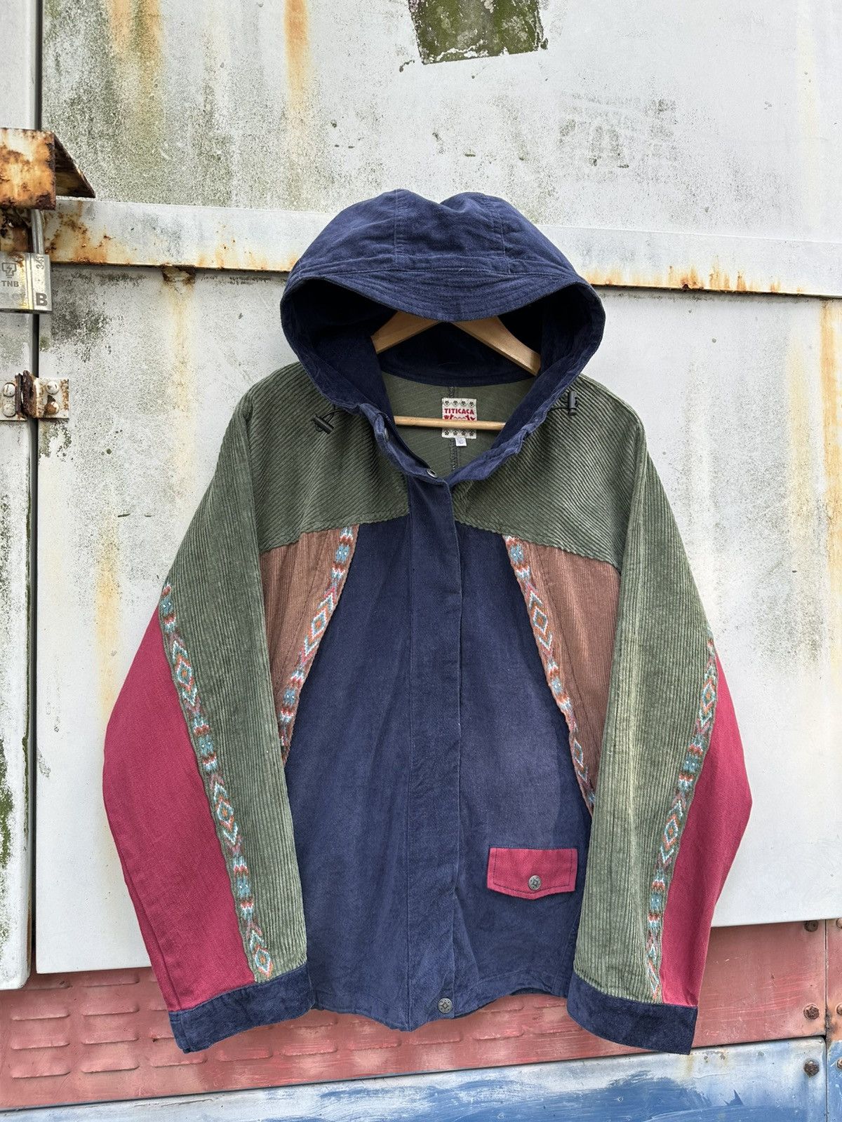 Japanese Brand 👹Titicaca Quilted Colorblock Corduroy Jacket Size US L / EU 52-54 / 3 - 5 Thumbnail