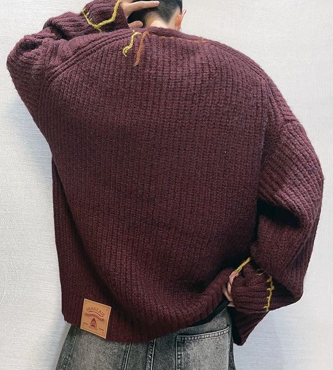 Japanese Brand × Vintage Retro y2k cleanfit knitted asymmetric cardigan knitwear Size US XL / EU 56 / 4 - 5 Thumbnail