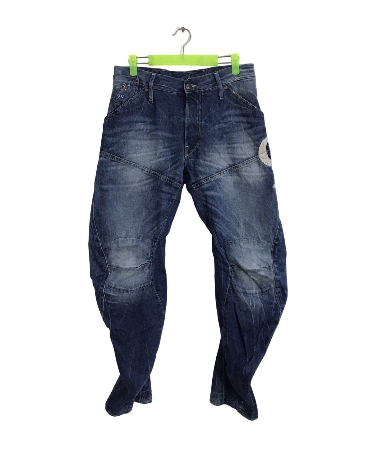 G-Star G Star Raw 3 Denim Biker Design Indigo Low Rise Straight Cut Size US 29 - 1 Thumbnail