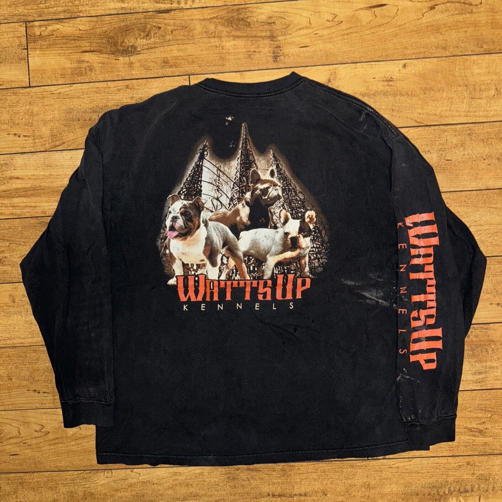 Band Tees × Rap Tees Bull Dog Long Sleeve T-Shirt Black 2XL 24x28.5 Size US XXL / EU 58 / 5 - 1 Thumbnail