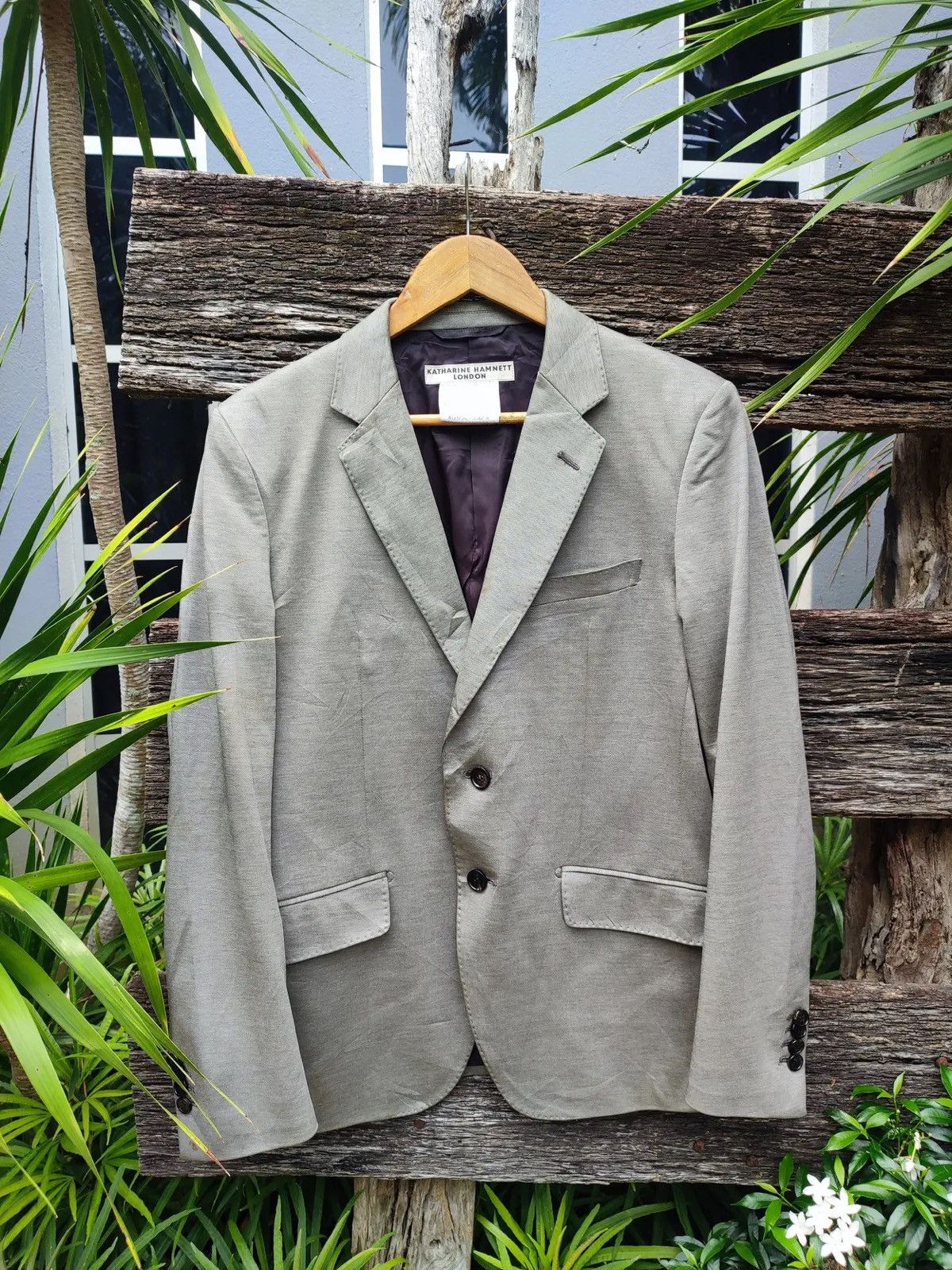 Katharine Hamnett London Katharine Hamnett London Structured Blazer – Cotton Blend Size 40R - 1 Thumbnail