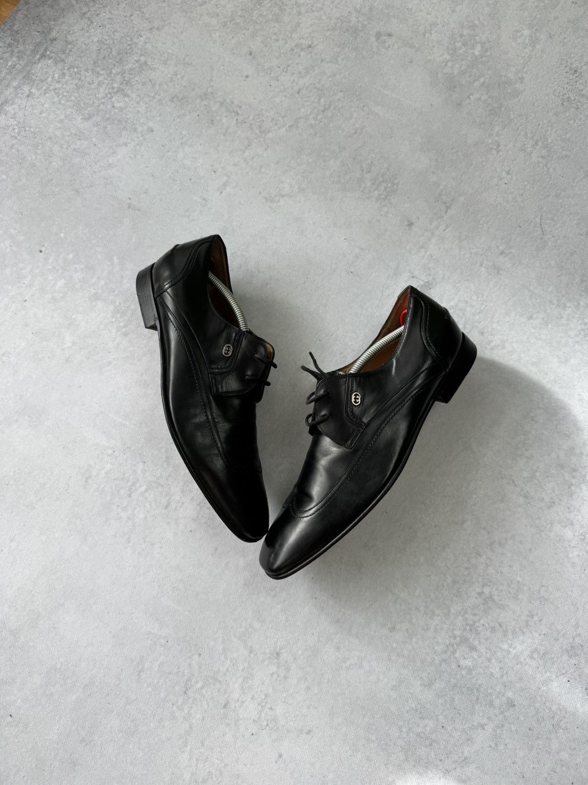 Gucci Vintage Gucci Black Leather Derby Dress Shoes | Grailed