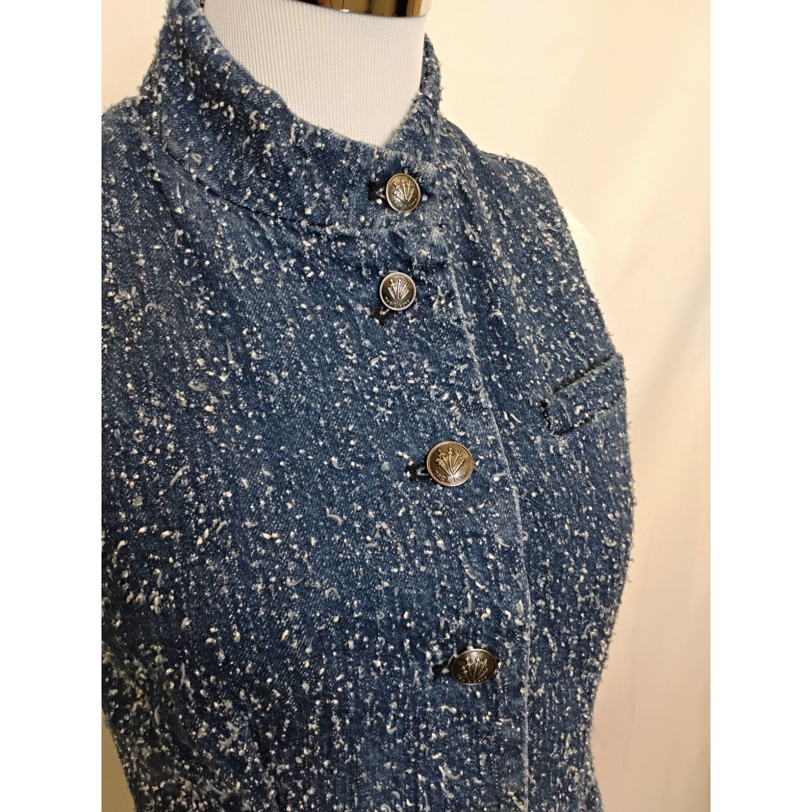 Rag & Bone Rag & Bone Slade Vest Women's 2 Blue Tweed Sleeveless Top Size XS / US 0-2 / IT 36-38 - 4 Thumbnail