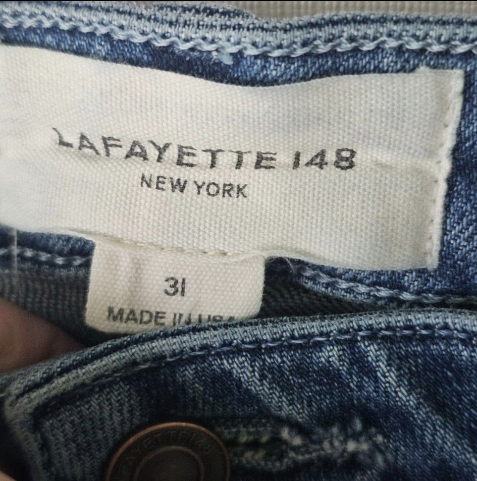 Lafayette 148 Lafayette 148 Wyckoff Wide Leg Jeans Sz 31 High Rise Denim Size 31" - 4 Thumbnail