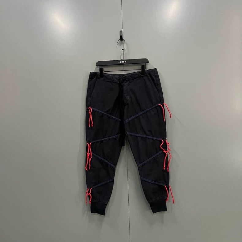 greg lauren Black Z-shaped pattern sports pants 2506-Nextar