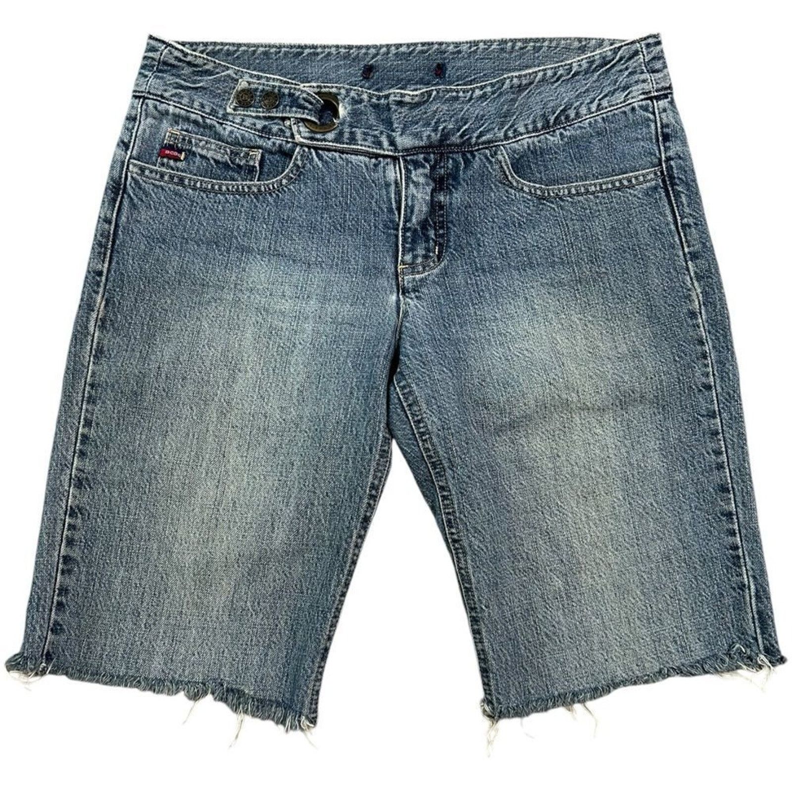 Bcbgmaxazria BCBG Y2K Styled Waist Looped Bermuda Jean Shorts Size 28" / US 6 / IT 42 - 1 Thumbnail
