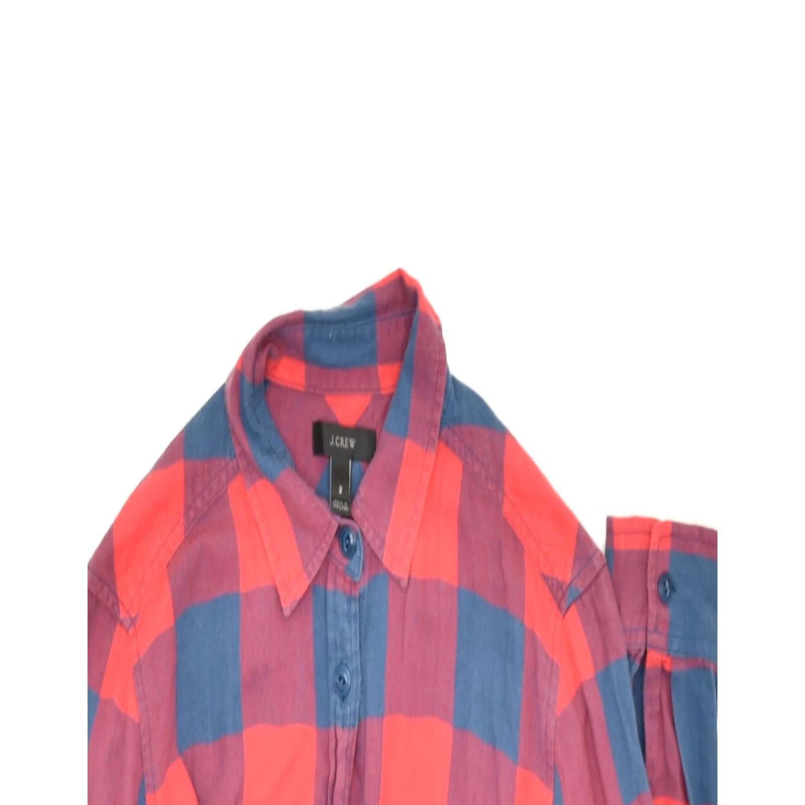 J.Crew VINTAGE J. CREW Womens Shirt US 2 XS Red Check Cotton WD04 Size XS / US 0-2 / IT 36-38 - 3 Thumbnail