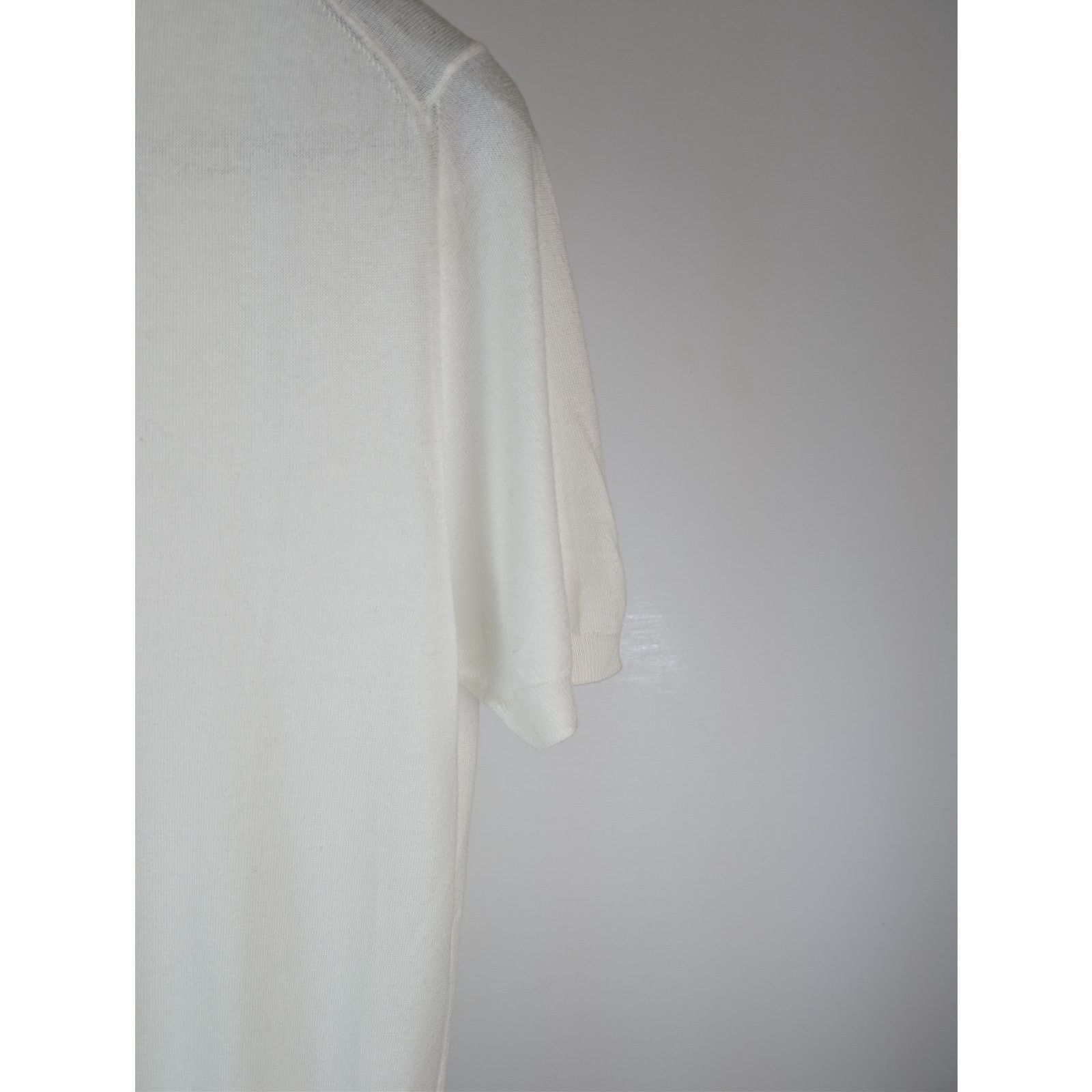 Brunello Cucinelli o1rshd1 CC20 Knited Polo Shirt in White Size US M / EU 48-50 / 2 - 13 Thumbnail