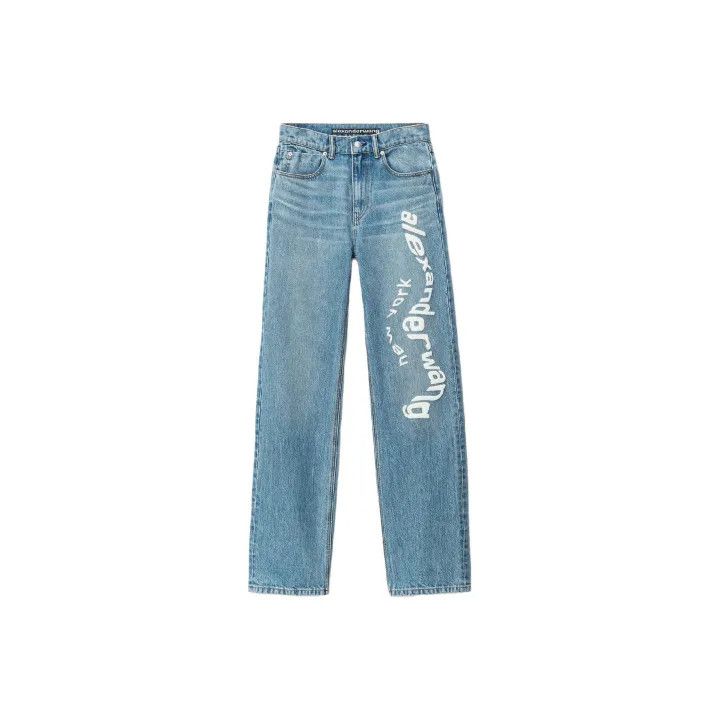 Alexander Wang Alexander Wang Denim High-Waisted Straight Leg Jeans 0079 Size 25" / US 0 / IT 36 - 1 Thumbnail