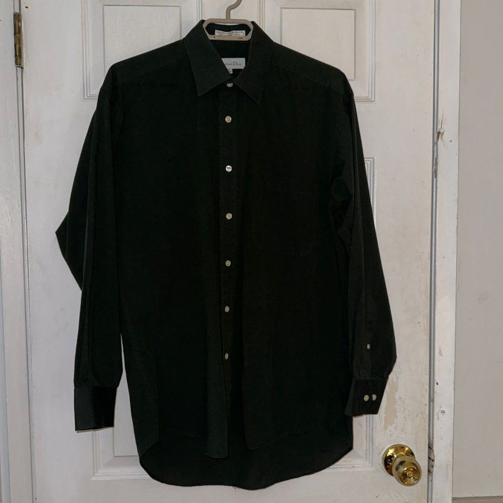 Christian Dior Green Shirt Men's Size 15 Neck 32/33