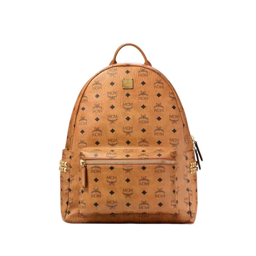 MCM MCM Medium Visetos Stark Backpack Cognac Brown Size ONE SIZE - 1 Thumbnail