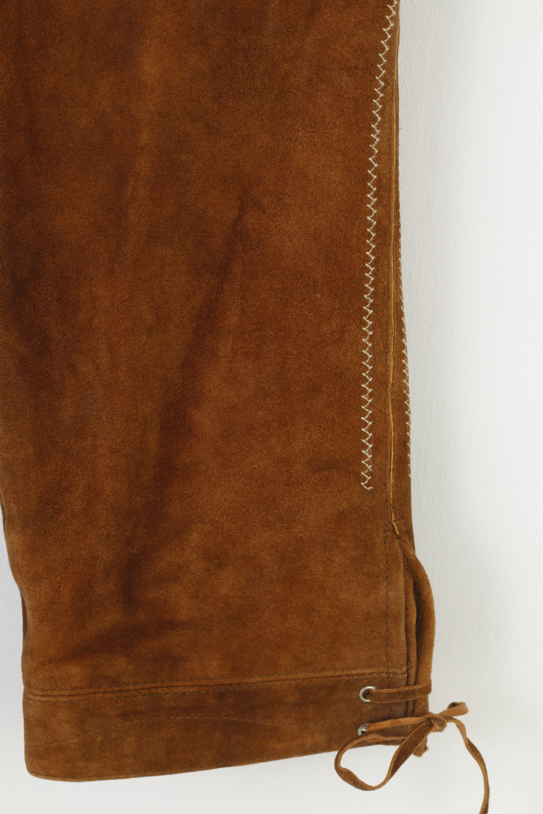 Vintage Country Maddox Men 48 Leather Trousers Brown Vintage 10395 Size US 38 / EU 54 - 3 Thumbnail