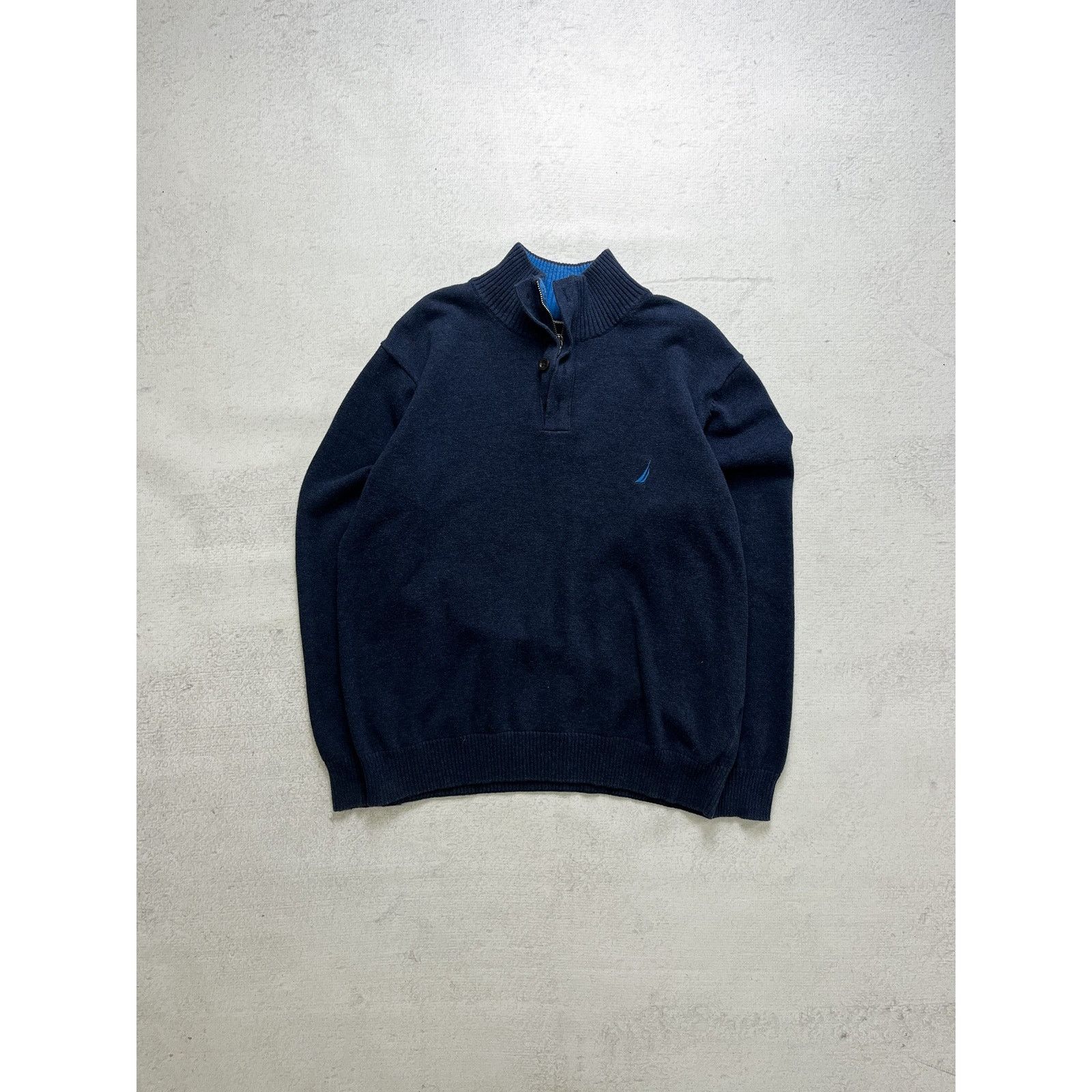 Nautica Vintage 90s Nautica Blue 1/4 Zip Sweatshirt - Men's Large Size US L / EU 52-54 / 3 - 1 Thumbnail