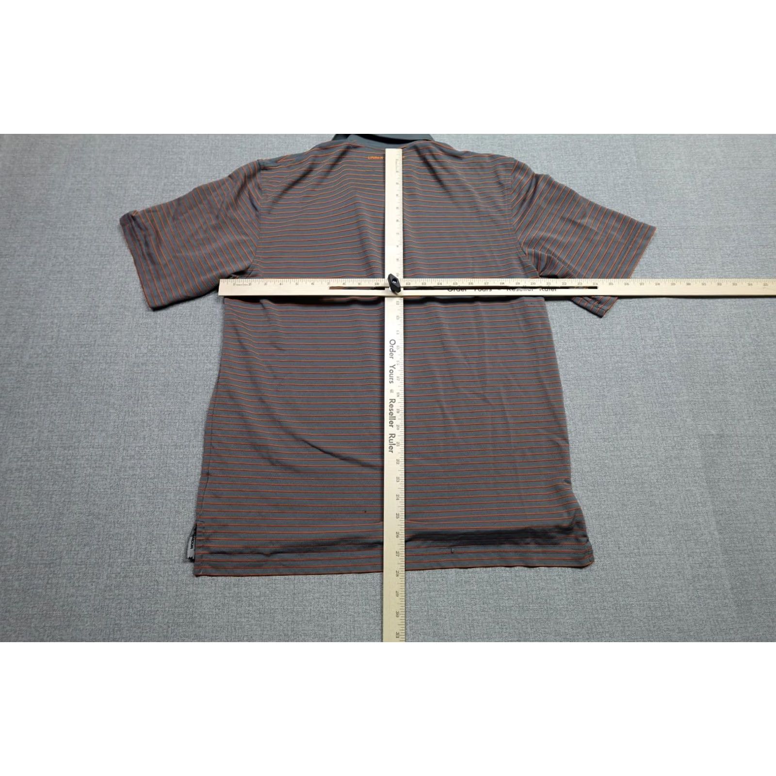 Under Armour Under Armour Polo Mens Large Gray Orange Stripe Golf Performance Lightweight Size US L / EU 52-54 / 3 - 5 Thumbnail