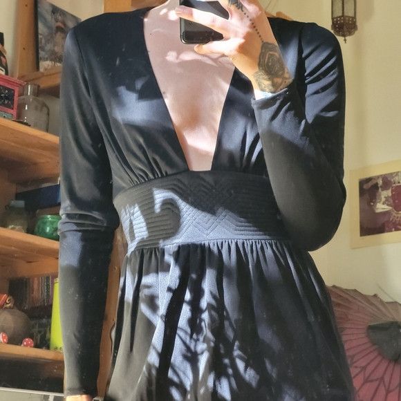 Wayne Clark Wayne Clark Black Long Sleeve Cocktail Mini Dress - Size 4 Size S / US 4 / IT 40 - 2 Thumbnail