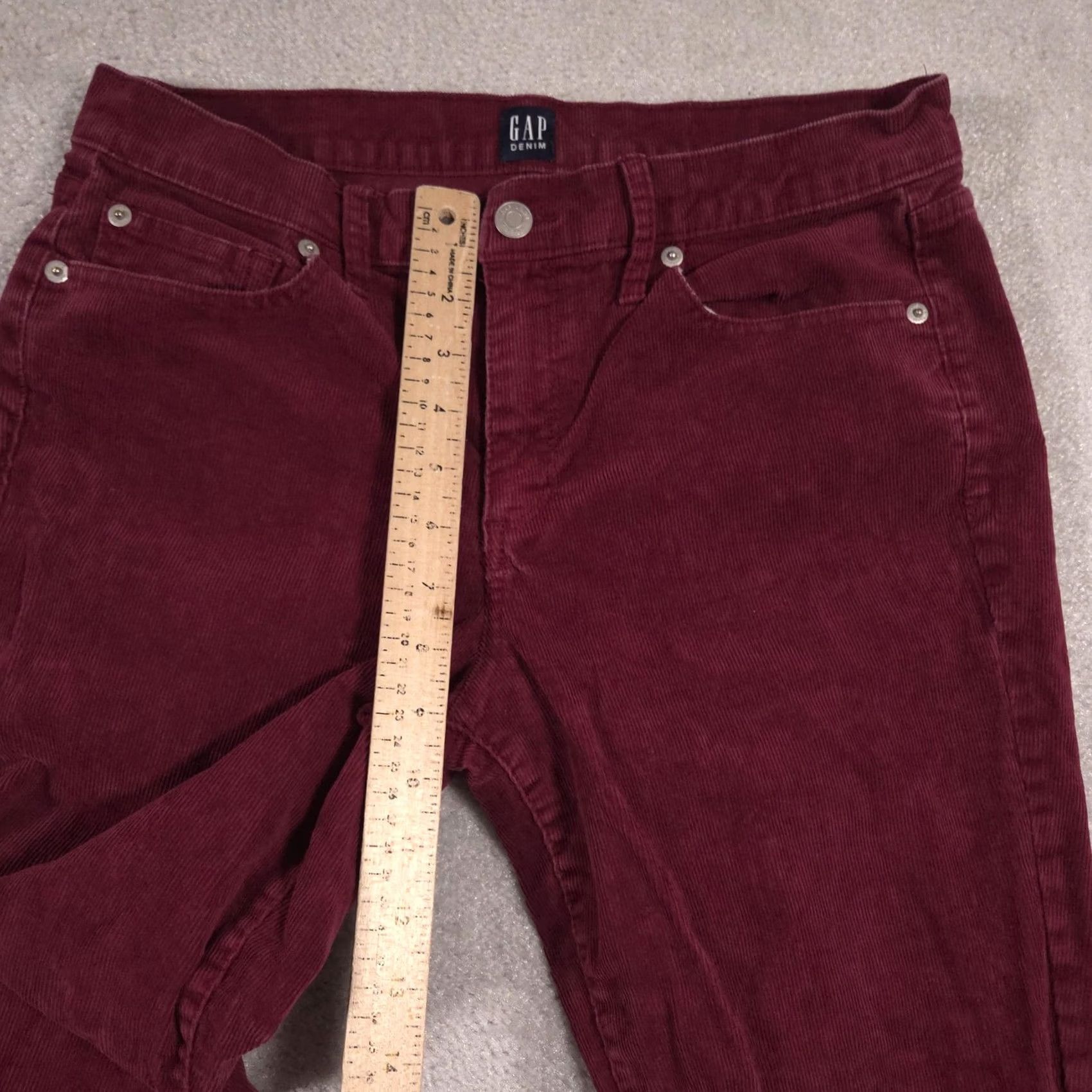 Gap Gap Womens Jeans Red Corduroy Skinny Slim Mid Rise 5 Pocket 29L 29x29 Size 29" - 7 Thumbnail