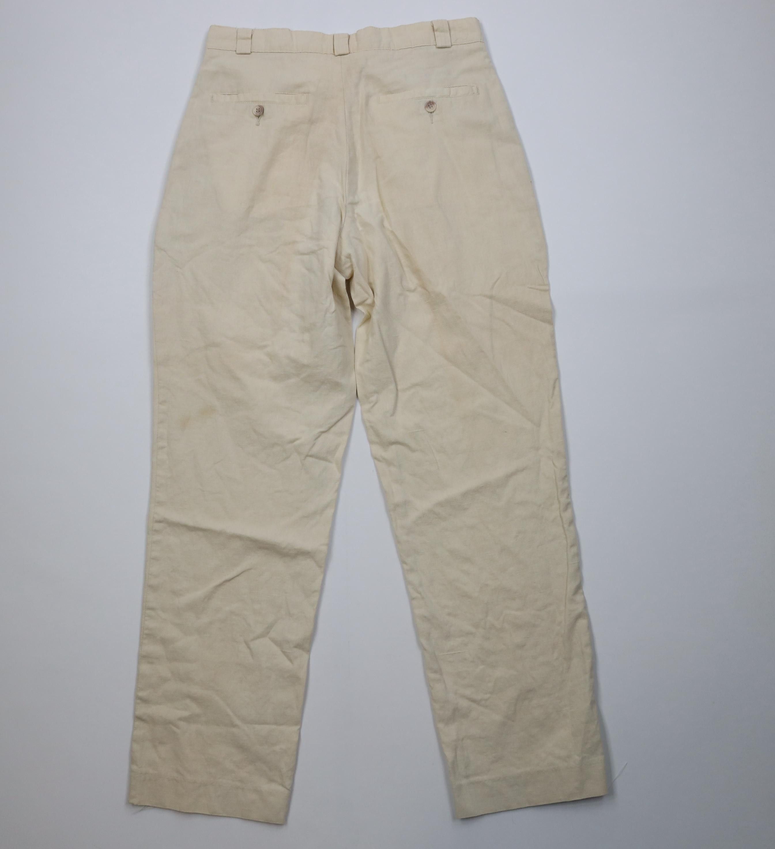 Vintage Vintage 90s Streetwear Linen Blend Knit Pleated Chino Pants Size US 32 / EU 48 - 10 Thumbnail