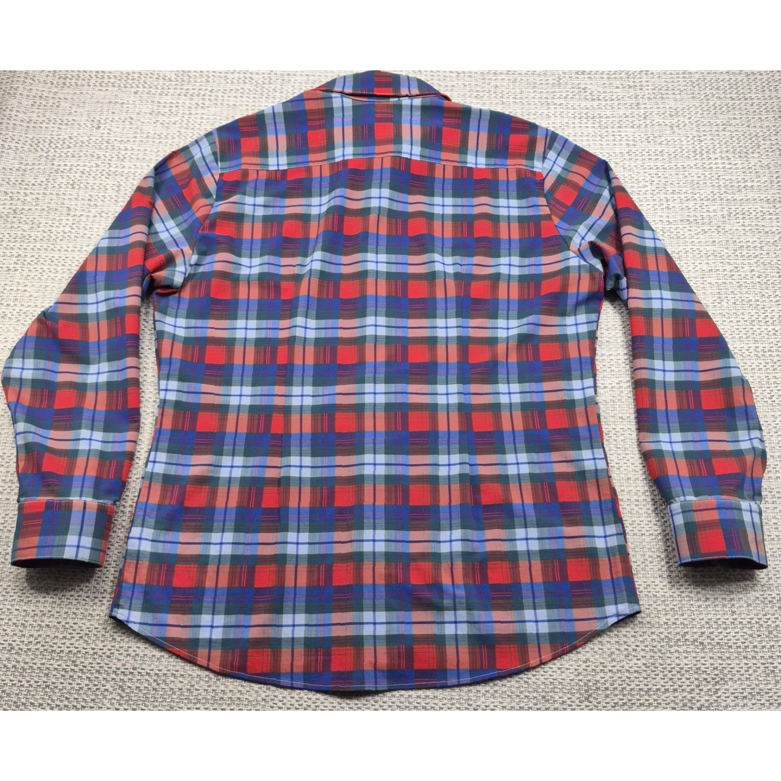 Mizzen+Main Mizzen+Main Button Up Shirt Mens XL Red Plaid Long Sleeve Trim Fit Stretch Shirt Size US XL / EU 56 / 4 - 6 Thumbnail