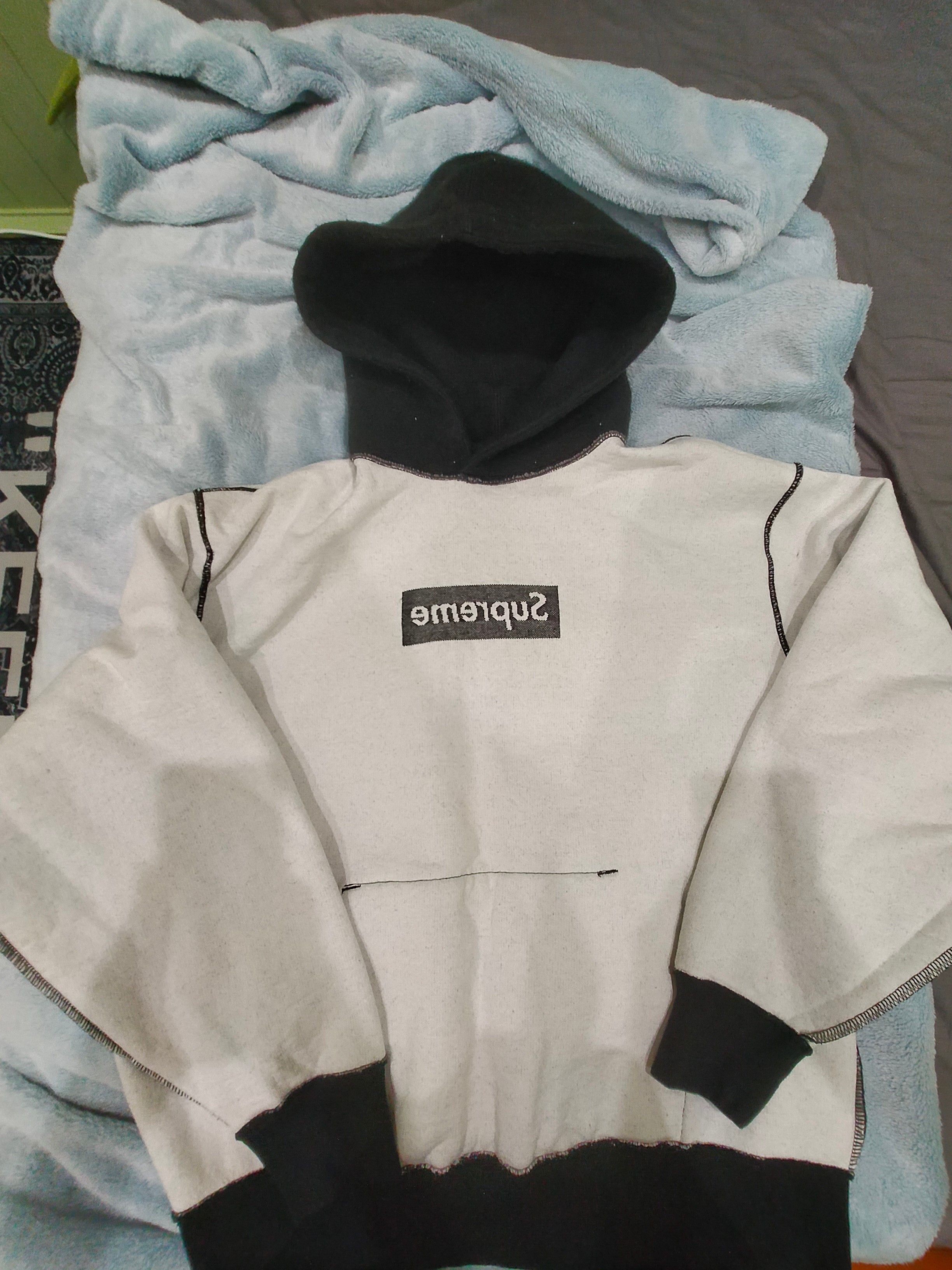 image of Supreme Inside Out Box Logo Hoodie in Black White, Men's (Size Small)